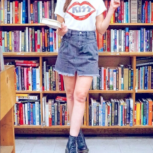 NWT Free People Sidecar Mini Skirt in Saratoga Blue - Picture 4 of 11